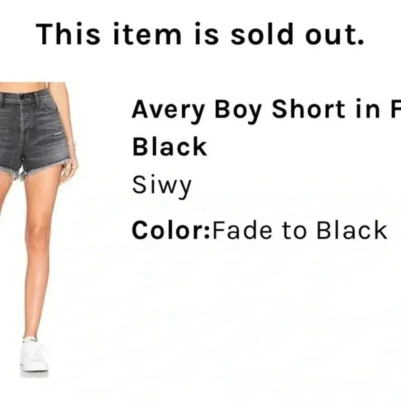 SIWY Avery hi rise black denim button fly distressed shorts - Picture 10 of 10